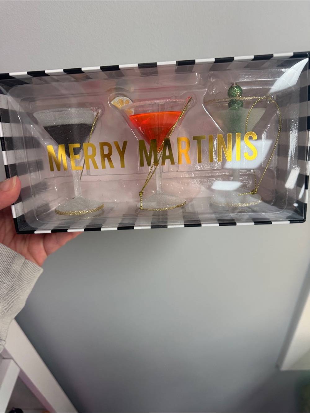 Merry Martinis Ornament Set - Holiday Cocktail Trio